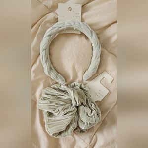 Chunky Headband and Scrunchie Gray